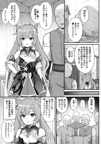 Page 2 of Keqing-chan ga Buka o Shigokimakuru Hon.