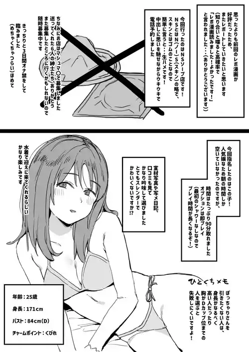 [うらーー] 風俗レポ漫画 NS店編