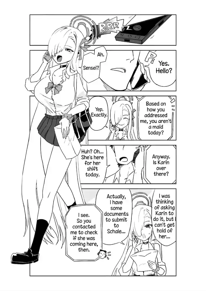 Karin Assisting Sensei and Asuna Delivering a Forgotten Item